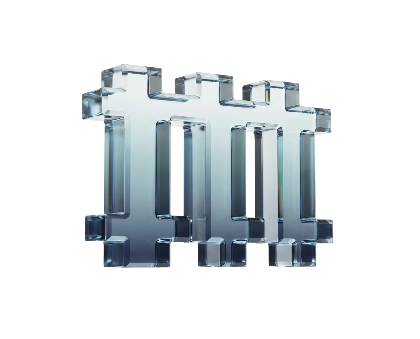 The Masri monogram rendered in cut glass